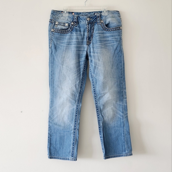 Miss Me Denim - Miss Me Jeans Boyfriend Capris Denim Jeans Blue 27